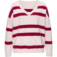 LASCANA Pullover areia / bordeaux