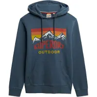 Superdry para homem. M2014296A Camisola relaxada Mountain azul (XL), Casual, Algodão, Manga comprida