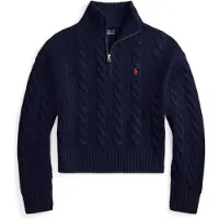 Ralph Lauren para mulher. 211972130004 Camisola de malha de lã e caxemira em azul-marinho (L), Casual