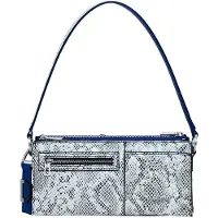 Desigual , Bolsa conversível pequena com estampa animal, Mulher, Poliuretano, Azul, U