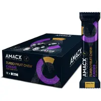 Amacx Caixa De Barras De Energia Mastigáveis Trubo Fruit Cassis 50g 12 Unidades