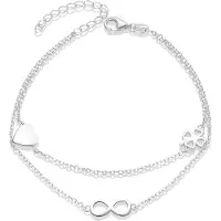 Beneto Elegante pulseira dupla em prata AGB636/21