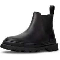 Camper para mulher. K400818-001 Botins de couro Brutus preto (35), Plano, Nenhum, Casual