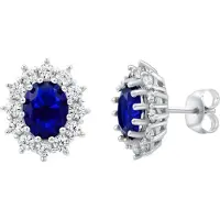 Silvego Orecchini In Argento Con Zaffiro Blu Sintetico Kate JJJ985EB — Orecchini