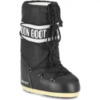 Moon Boot para mulher. 80D1400440 Botas Icon Nylon pretas (45/47), Preto, Plano, Nenhum, Casual, Neve