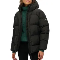 Superdry para mulher. W5012004A Casaco com capuz 5 Baffle Sports preto (M), Casual, Polister Reciclado, Sustentável