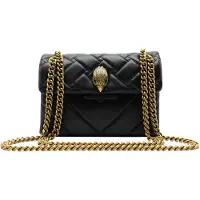 Kurt Geiger para mulher. 1470805109 Mala de couro Mini Kensington preta (OSFA), Preto, Casual, Pele