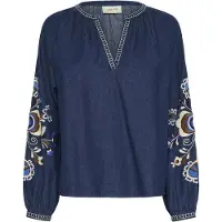 Cream Blusa 'Gro' creme / azul / navy / castanho