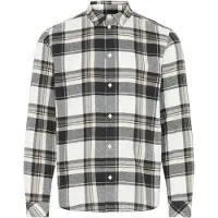 !Solid Camisa 'CHRIS' chocolate / amarelo pastel / branco