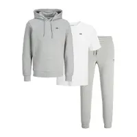 JJ REBEL Fato de jogging acinzentado / branco