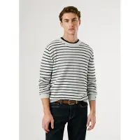 Pepe Jeans para homem. PM7000010 Camisola de riscas André cinzenta (L), Casual, Cinza, Algodão