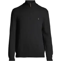 Ralph Lauren para homem. 710876756002 Camisola de lã com fecho de correr preto curto (L), Casual