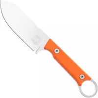 White River Knives White River Firecraft 3.5 Pro, Stonewashed Magnacut, Orange G10 faca de sobrevivência, bainha em Kydex com pederneira