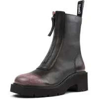 Camper para mulher. K400776-008 Milah Leather Ankle Boots preto (36), Couro, 5 a 8cm, Zíper, Casual