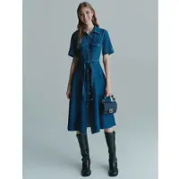 Marella para mulher. 2523226024200 Vestido de ganga com camisa Fagotto (40), Azul, Casual, Algodão, Denim, Manga curta