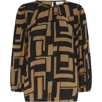 Kaffe Blusa 'Lorina Amber' castanho / preto