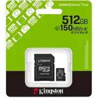 Kingston Canvas Select Plus Gen 3 Cartão de memória microSDXC com adaptador SD | 512 GB