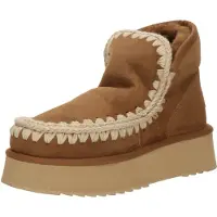 Mou para mulher. MU.FW681000A Botins em pele Mini Eskimo Platform castanho (38), Couro, Marrom, 8 a 10cm, Nenhum, Casual
