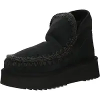 Mou para mulher. MU.FW681000A Botins em pele Mini Eskimo Platform preto (39), Couro, 8 a 10cm, Nenhum, Casual