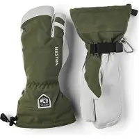 Hestra - Luvas ski - 3-finger Army Leather Heli Ski para Unissexo - Tamanho 7 - Verde
