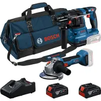 Bosch Kit De Ferramentas Elétricas Gws18v-8+gbh18v-22+2x4.0ah+bolsa