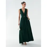 BWLDR Vestido 'Amber' verde escuro