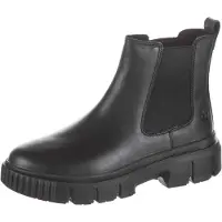 Timberland para mulher. TB0A5ZCG0011 Chelsea Field botins de corte médio em pele preto (38 W), Couro, Plano, Nenhum, Casual