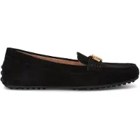Ralph Lauren para mulher. 802821629018 Mocassins Barnsbury em camurça preta (35), Preto, Plano, Nenhum, Casual, Clássico