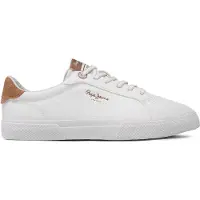 Pepe Jeans para mulher. PLS31445 Sapatilhas clássicas Kenton Max branco (41), Plano, Cordão, Casual