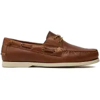 Ralph Lauren para homem. 803932996002 Sapatos de barco Merton em pele com blocos castanhos (46), Couro, Bege, Plano, Cordão, Casual