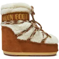 Moon Boot para mulher. 80D1409580 Lab69 Icon Low botas de couro castanhas em lã (39/41), Marrom, Plano, Cordão, Casual, Neve