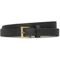 Ralph Lauren para mulher. 412912036002 Cinto estreito de couro granulado preto (XL), Casual, Pele