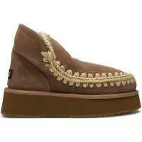Mou para mulher. MU.FW681000A Botins em pele Mini Eskimo Platform castanho (40), Couro, Marrom, 8 a 10cm, Nenhum, Casual, Cinza, Taupe