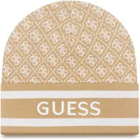 GUESS Gorros 'SEVYN 4G LOGO BEANIE SWTR' bege / branco