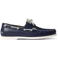 Ralph Lauren para homem. 803932995001 Sapatos de barco em pele Merton azul-marinho (40), Couro, Plano, Cordão, Casual