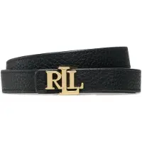 Ralph Lauren para mulher. 412912038001 Cinto de couro reversível com logótipo preto (S), Marrom, Casual, Pele