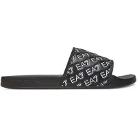 EA7 unisex. 7X000109_AF15125 Chinelos All Over Logo preto (43), Plano, Nenhum, Casual, Beachwear
