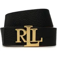 Ralph Lauren para mulher. 412912040001 Cinto largo reversível em pele, preto, castanho (S), Casual