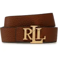Ralph Lauren para mulher. 412912039002 Cinto de couro castanho reversível (L), Marrom, Casual, Pele