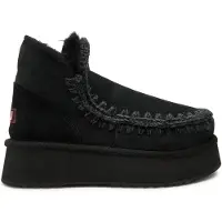 Mou para mulher. MU.FW681000A Botins em pele Mini Eskimo Platform preto (40), Couro, 8 a 10cm, Nenhum, Casual