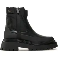 Pepe Jeans para mulher. PLS50528 Botas de tornozelo Queen Chelsea pretas (39), Preto, Plano, Zíper, Casual