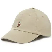 Ralph Lauren para mulher. 211954881003 Boné de sarja de algodão com cavalo bege (OSFA), Casual