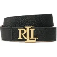 Ralph Lauren para mulher. 412912039001 Cinto reversível em pele preta granulada (XS), Preto, Marrom, Casual