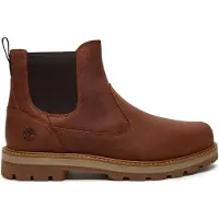 Timberland para homem. TB0A6A4WEM61 Botins chelsea em pele castanha Britton Road (40), Couro, Marrom, Plano, Nenhum, Casual, Sustentável