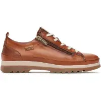 Pikolinos para mulher. W3W-6979 Ténis de couro Vigo castanho (36), Marrom, Plano, 1 a 3cm, Zíper, Casual