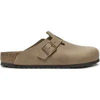 Birkenstock para mulher. 1018147 Tamancos de Couro Boston (Ajuste Regular) castanho (41), Marrom, Plano, Nenhum, Casual
