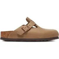 Birkenstock para homem. 1019484 Tamancos de Couro Boston Soft (Ajuste Estreito) bege (41), Plano, Nenhum, Casual