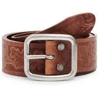 Desigual , Cinto folhas, Cow Leather, Marrom, 90