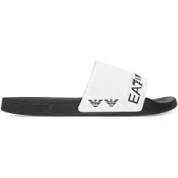 EA7 unisex. 7X000110_AF15128 Chinelos Tape Slide preto e branco (45), Plano, Nenhum, Beachwear, PVC