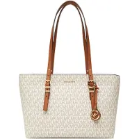 Michael Kors para mulher. 30T5GQNT2B Saco tote bege com monograma (OSFA), Casual, PVC